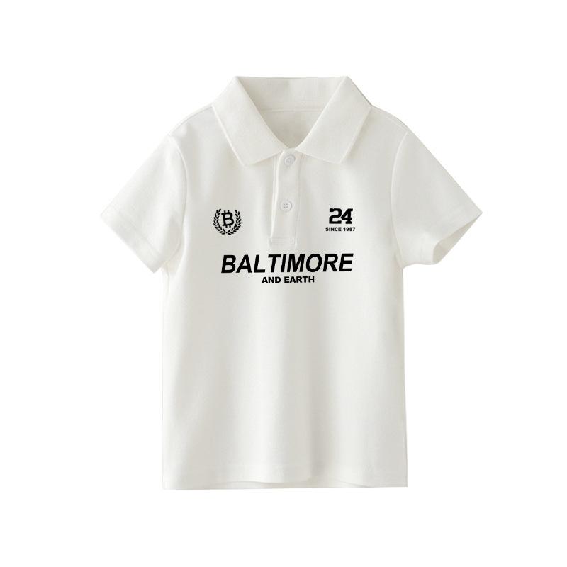 Boys Cotton Polo Shirt Summer Casual Short Sleeve Tee for Big Kids 90