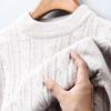 Hengyuanxiang Men's 100% Pure Wool Cable Knit Half-High Collar Sweater