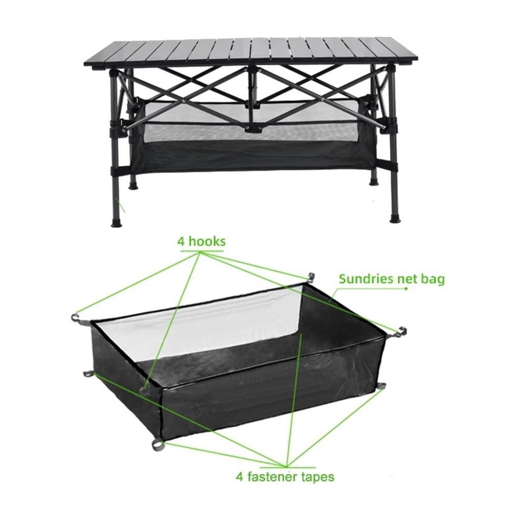 Outdoor Under Table Organizer Rack Foldable Picnic Table Net Bag Hanging Basket Camping Picnic Use