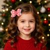 Cute Holiday Hair Barrettes Christmas Candies Bow Clip for Women Girls, Sweet Glitter Hairpins, Artificial Leather Clips Clip, Pink Accessories Party