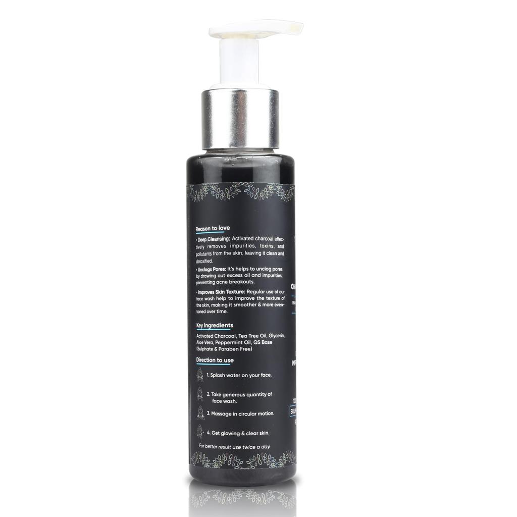 PURE NATURE BY SHIVANI 100% Organic & Herbal Activated Charcoal Face Wash