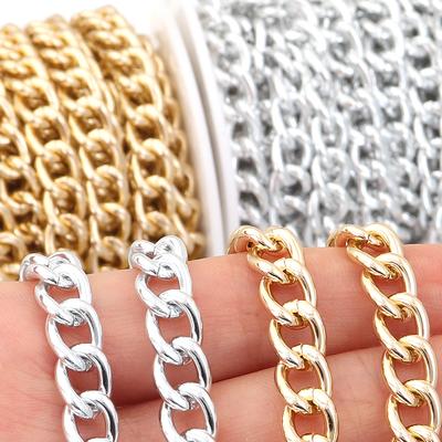 5 Yards/Roll Aluminum Chain Metal O-Shaped Twist Bulk Chains For Jewelry Making DIY Bracelets Necklace Clothing Bags Accessories