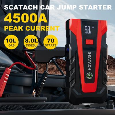 3000A Car Battery Jump Starter 12V Portable Jump Box with Flashlight & Jumper Cable