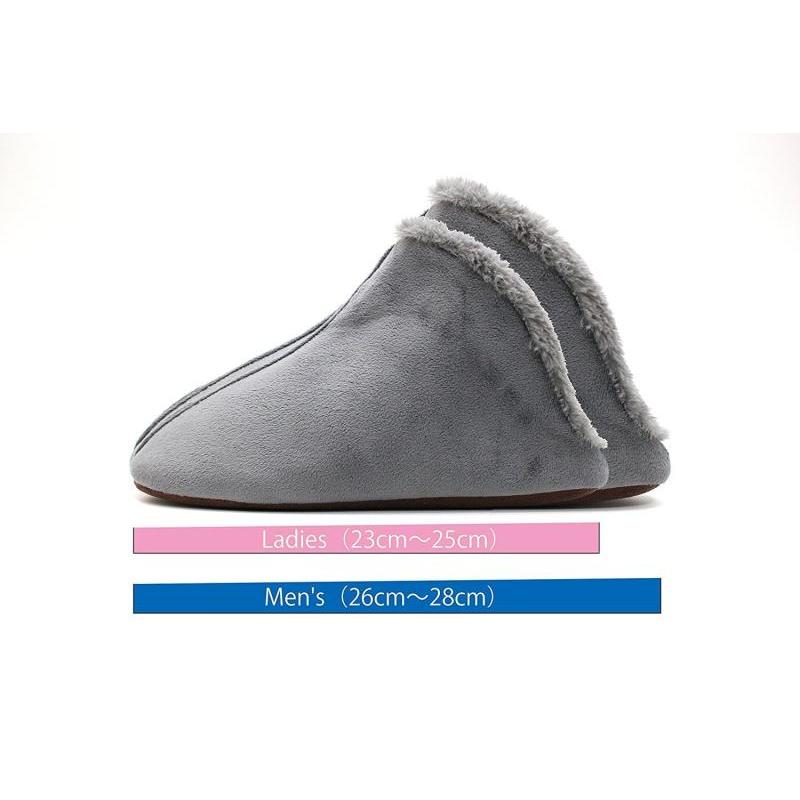 [MOON ROOM] Warm winter washable indoor slippers for women and men, no heels, boa room shoes, non-slip, quiet, non-rubber soles, for hospitalization,