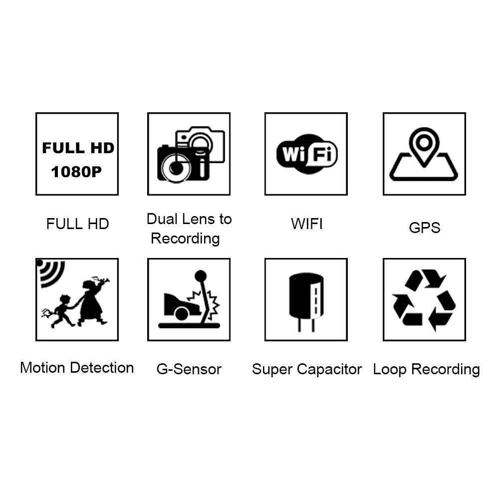 CAR Camera4K 2160P Dash cam with 1080P Rear Camera GPS logger ADAS IMAX323 sensor car Video Recorder Novatek 96663 Night Visio