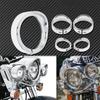 Motorrad Chrom 7'' Scheinwerfer Zierring + 4,5'' Nebelscheinwerfer Abdeckung + Visier Style Blinker Zierring Für Harley Softail FLH Touring