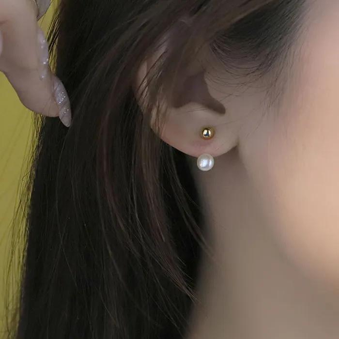 SEVRIN GOLD Pearl Earrings
