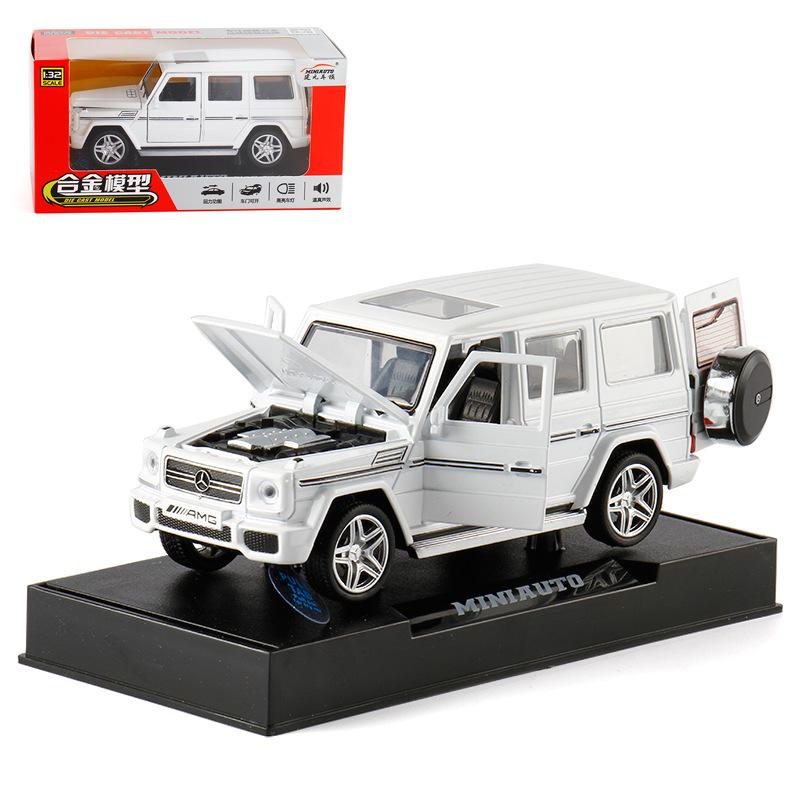 Veículo de brinquedo colecionável Benz G65 AMG em escala 1/32, modelo de carro fundido retrátil com luzes e som para crianças, meninos, meninas, presente