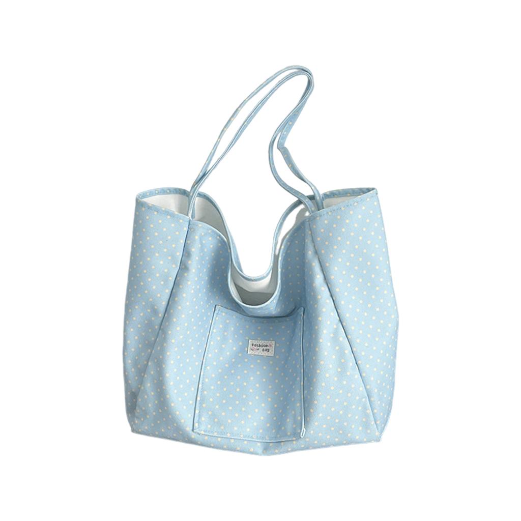 Women's Polka Dot Tote Bag Large Capacity Commuter Shoulder Handbag With Reinforced Bottom