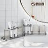 Carbon Steel Toothbrush Holder Multi-Slot Toothpaste Shelf Bathroom Storage Rack  Bathroom