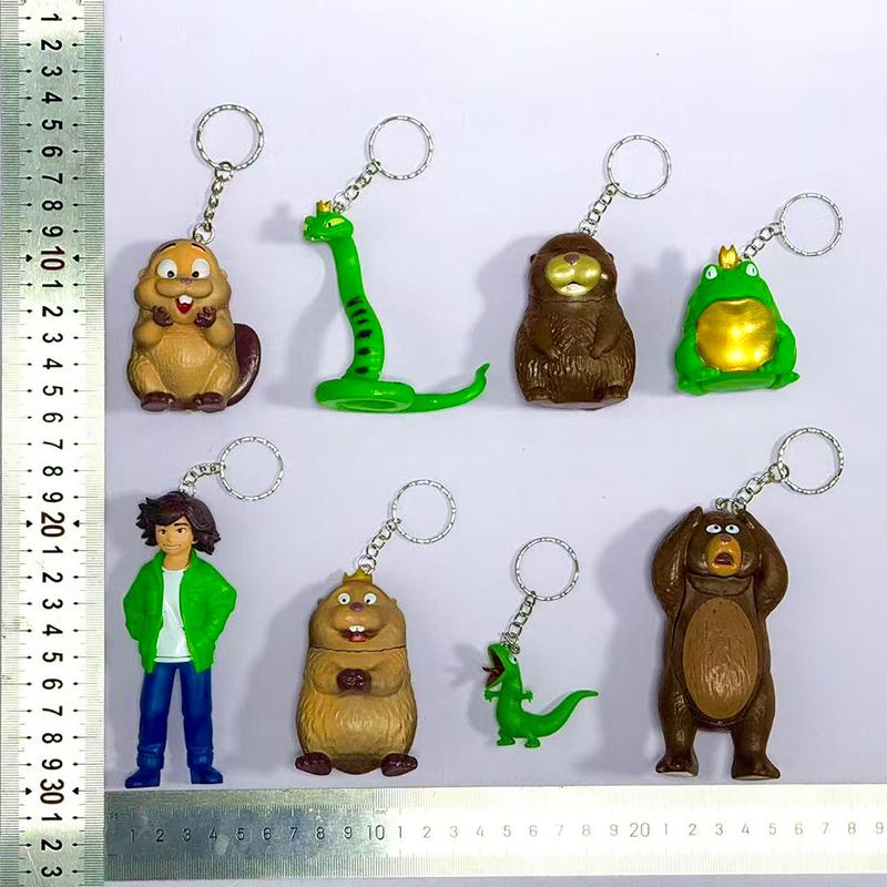 Anime Beaver Transformation Plan Blind Box Little Lizard Keychain Pendant Cartoon Key Ring Bag Hanging Decoration Gift Carry Mini Lightweight Portable