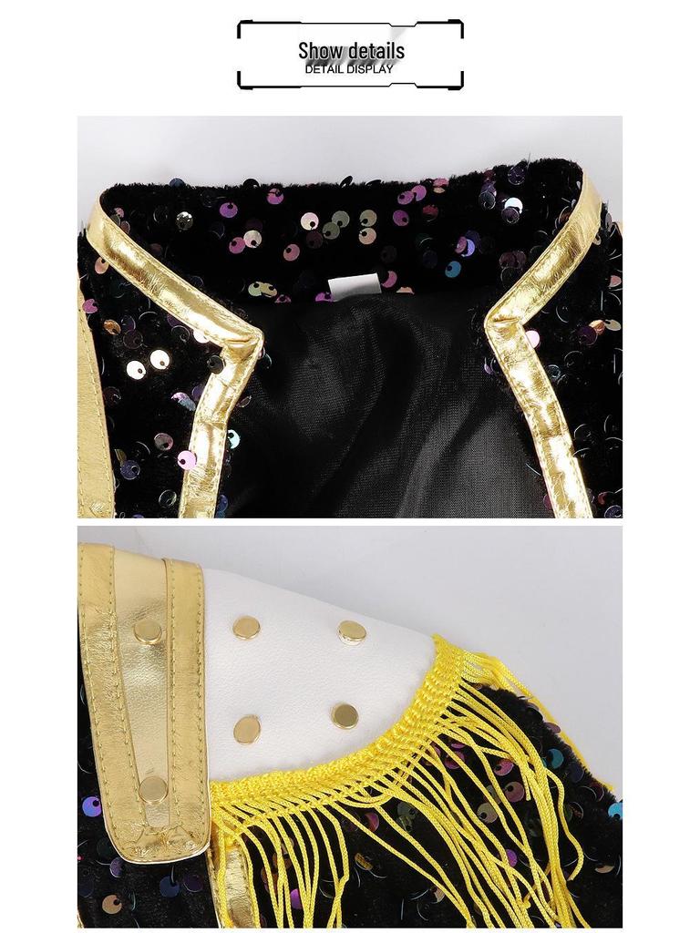 Demon Hunter Girls K-Pop Zoe Miller Lumi Black Gold Costume - Anime & TV-Inspired Children's Wear