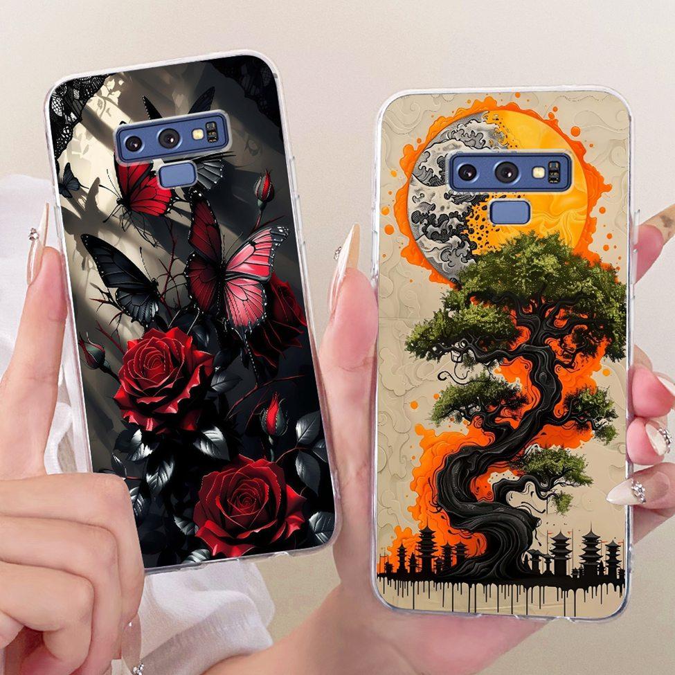 Transparent Cover For Samsung Note9 Case Cute Fashion Butterfly Funny Painted Casing For Samsung Galaxy Note9 SM-N960F SM-N9600