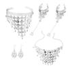 Belly Dance Jewelry Hair Headband with Tassels Earrings Necklace for