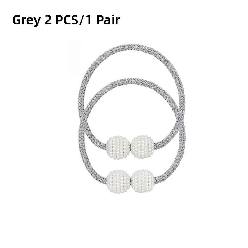 2pcs/pair Magnetic Curtain Tiebacks Curtain Hooks, Pearl Design Curtain Holdbacks, Bathroom Shower Curtain Accessories