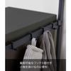 Yamazaki Extendable Over-the-Trash Can Rack, Black, Approx. W42.5~76 x D42.5 x H90cm, Tower Kitchen Rack with Hooks, Product Number 5327