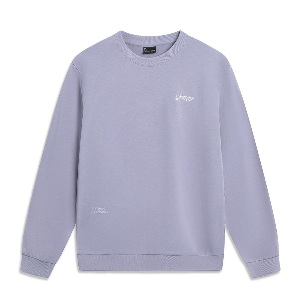 Li Ning Sports Lifestyle Series Loose Fit Crew Neck Logo Sweatshirt Unisex Sweatshirt AWDVF75-3