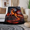 Lava Dragon with Erupting Volcano  Print Blanket Warm Soft Suitable for All Seasons for Home Sofa Travel Camping Picnics RV