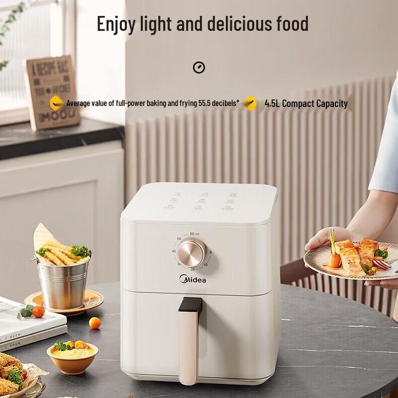 Midea 4.5L Automatic Dual-Heat Air Fryer CN plug (adapter included)