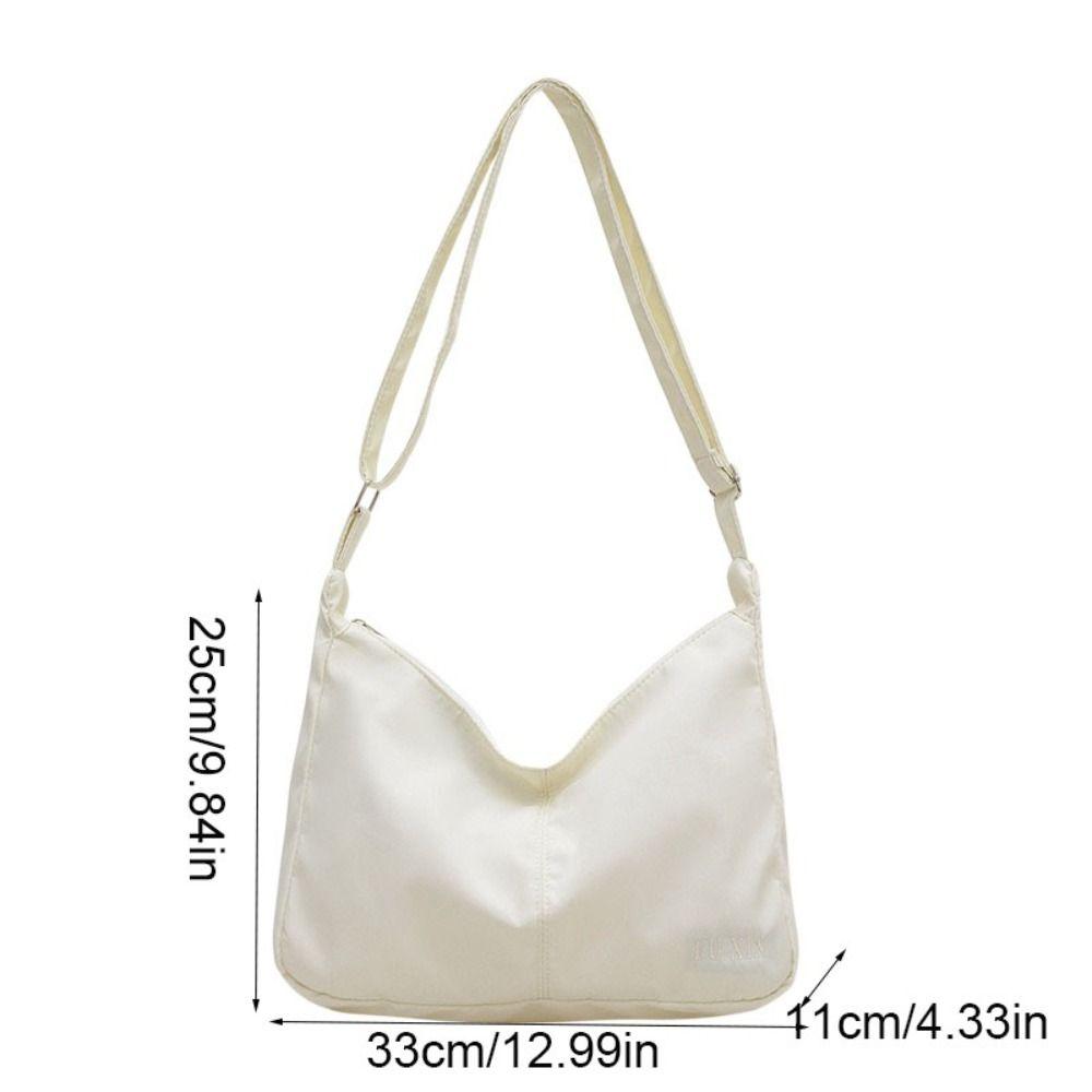 Solid Color Shoulder Bag Lightweight Hobo Bag Simple Canvas Crossbody Bag  Work