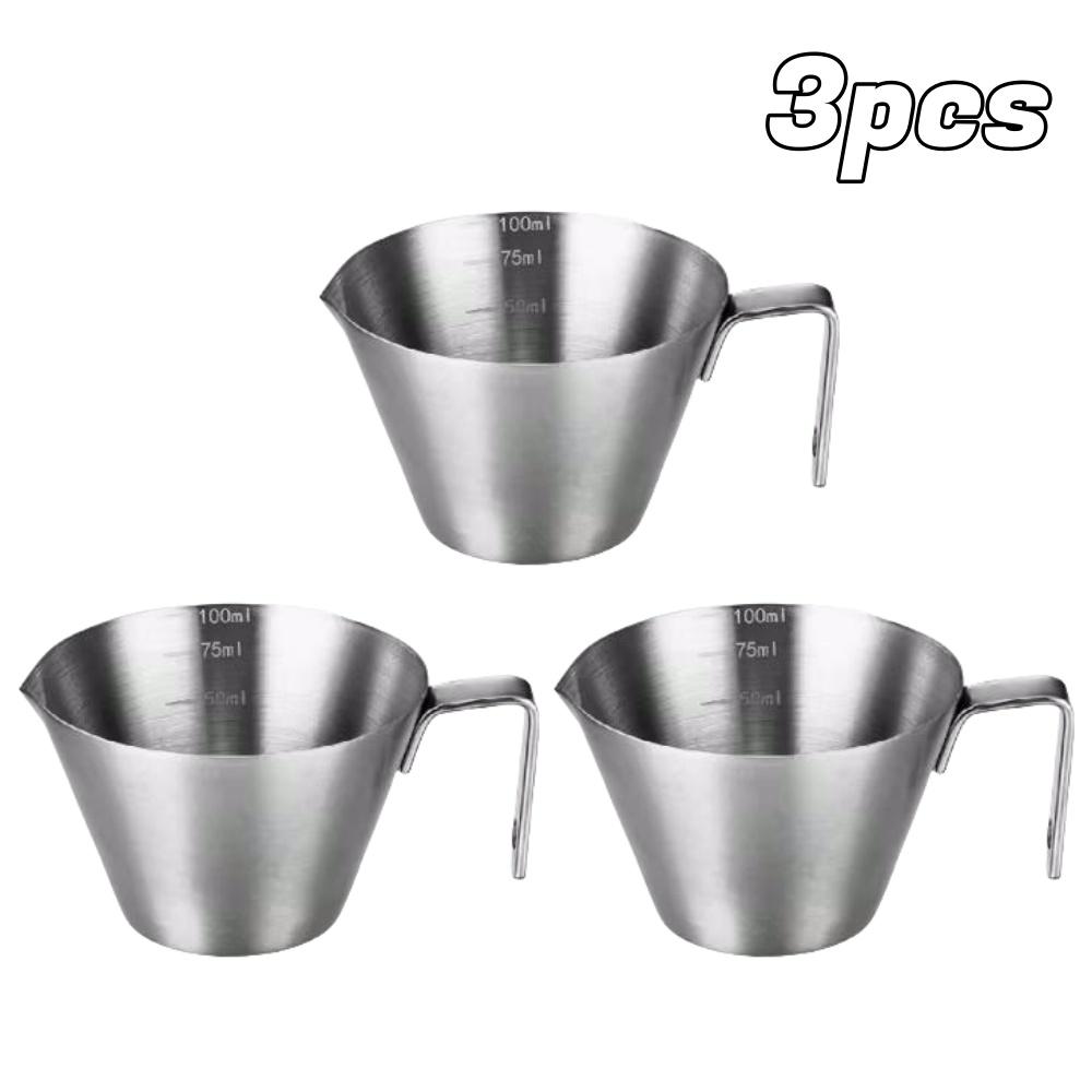 1/3pcs Stainless Steel Measuring Cup 3.5oz Coffee Shot Cup With Handle Precision Scale for Espresso Milk Latte Art Baristas Tool