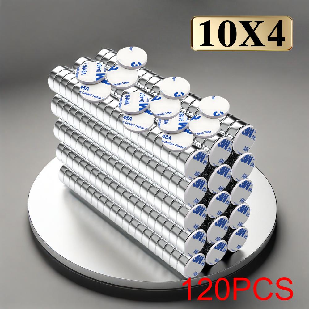 10x4mm  Super Powerful Round Neodymium Magnet  With double-sided adhesive Magnet N35 Strong Permanent Magnetic imanes