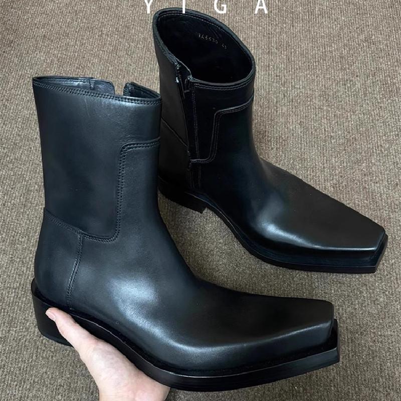 Fashion Size 34-45 Chunky Heel Women Wedges Pointed Toe Ankle Boots British Woman Footwear Female Shoes Wedge Boots New Evening Shoes