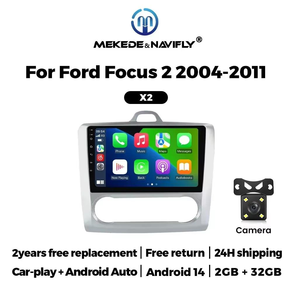Android 14 Car Radio for Ford Focus 2 3 Mk2 Mk3 2004 2005 - 2011 Carplay Multimedia Player Navigation GPS 2Din Stereo Autoradio