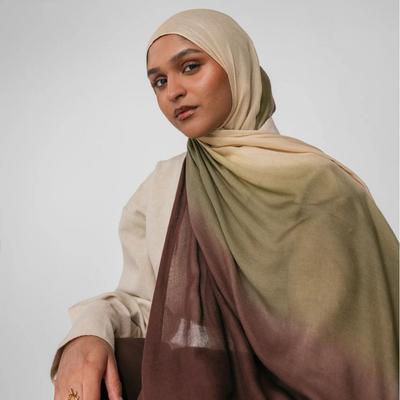 2026 Trendy Gradient Cotton Scarf Wrap Women Lightweight Breathable Sun Protection Shawl Hijab