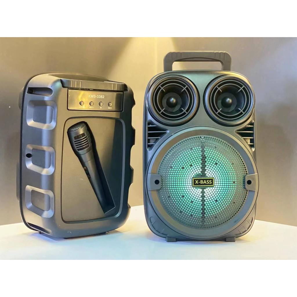 6.5 Inch Mini Bluetooth Speaker Karaoke Portable LED Wireless Bluetooth Speaker 2In1 with Microphone 6D Subwoofer Speakers