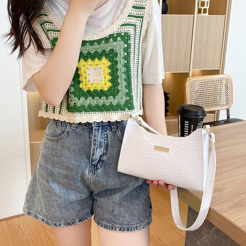 Bag women's bag new underarm shoulder bag women's fashion women's crocodile pattern small square bag