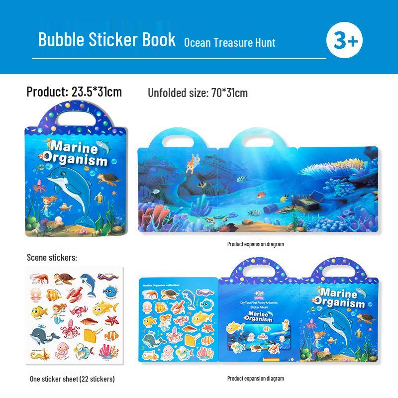 CPC Cross-border Children's Bubble Sticker & Jelly Quiet Puzzle Book - Early Education Toy with CE Certification