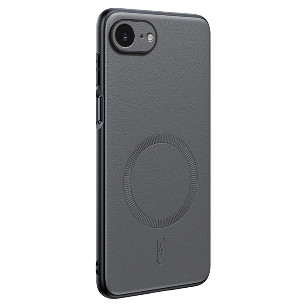 For iPhone 16e Case Compatible with MagSafe Leather Coated TPU+PC Phone Cover