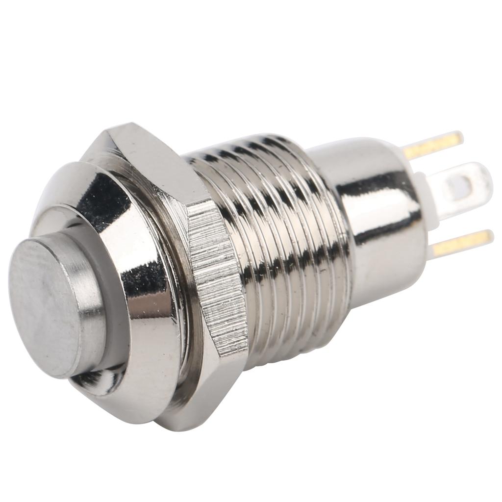 Metal Button Switch Reset Type Waterproof with Light 10mm 3V for Low Current Doorbells(Yellow )