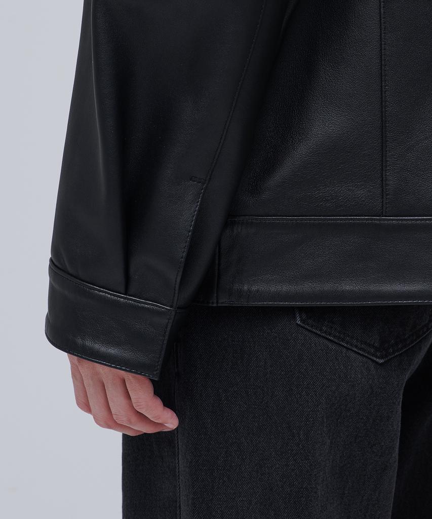 Musinsa Standard Lambskin Oversized Single Jacket [Black]