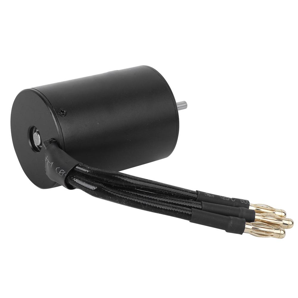 3650 Waterproof 4 Pole NonInductive Brushless Motor Accessory for 1 8 1 10 RC Car (Black)