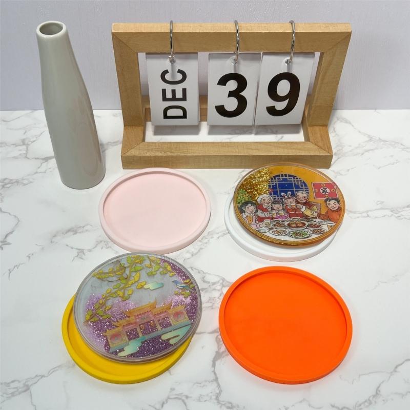 Resin Coaster Silicone Molds Durable Silicone Coaster Molds for Resin Casting Cup Mat Epoxy Resin Mold Crafts Decoration