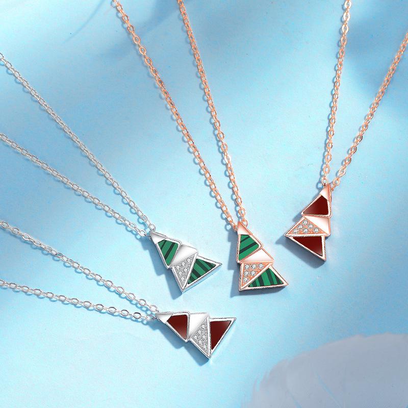 S925 Sterling Silver Christmas Tree Pendant Necklace - Elegant & Versatile Gift for Girlfriends