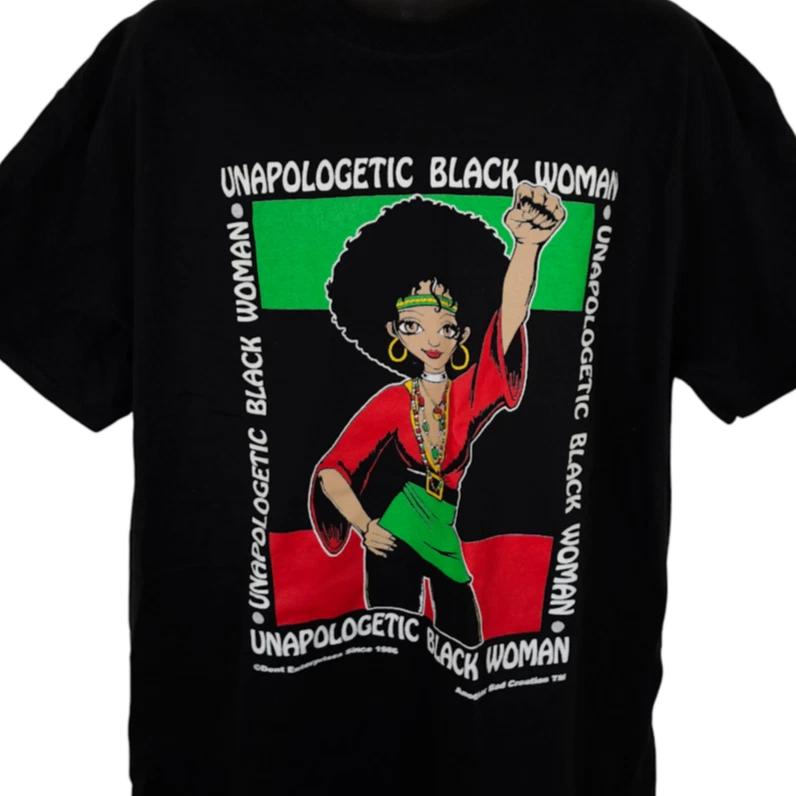 

Unapologetic Black Woman 100% Cotton T-shirt Mens Tees Top Mens Size XL Black History Month 3XL