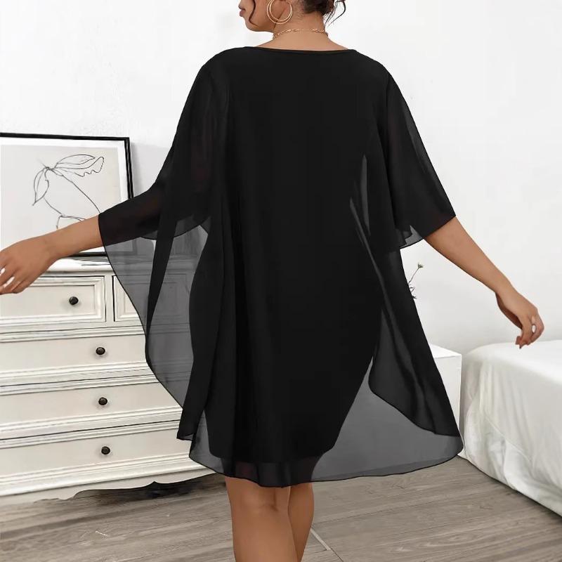 Women's Irregular Shawl Wrap Buttock Large Size Dress