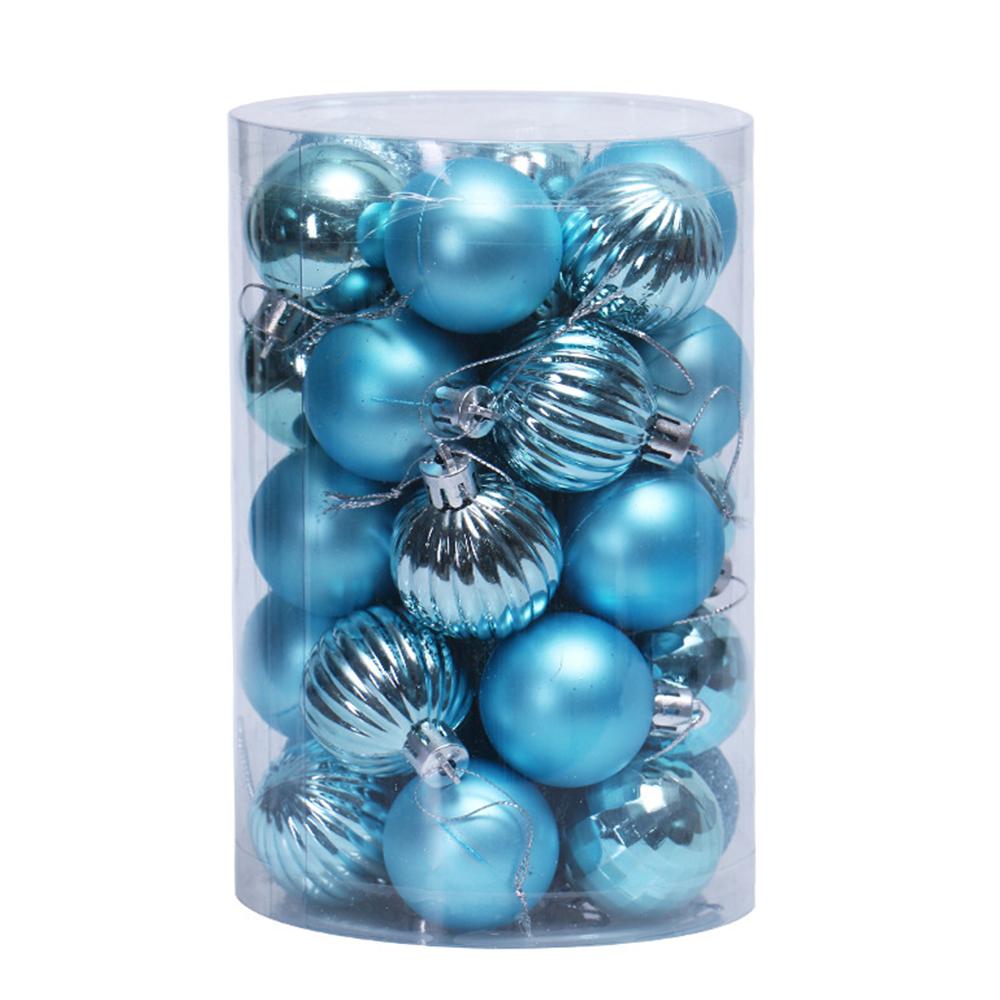 34pcs Christmas Balls Ornaments Xmas Tree Decorations Royal Blue Retro Orange Gold Hanging Ball Christmas Party Decor Birthday
