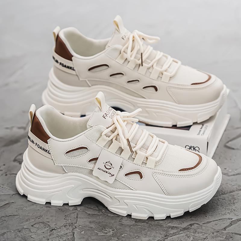 

Four seasons student dad shoes men s shoes fashion platform fashion trendy shoes student wear-resistant non-slip sports casual shoes men 44 бежевый