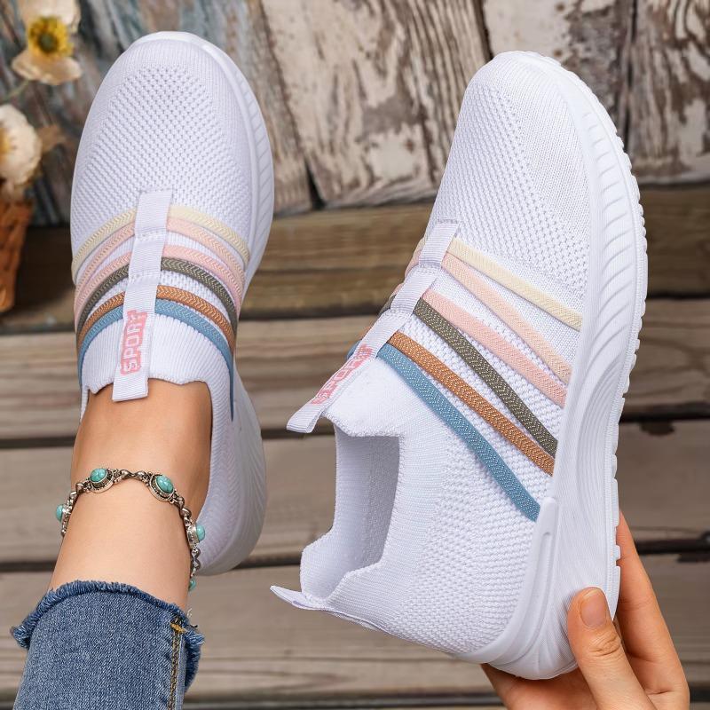 Shoes Women's Shoes Summer New Breathable Fly-woven One-pedal Casual Shoes Soft Sole Not Tired Mother Shoes