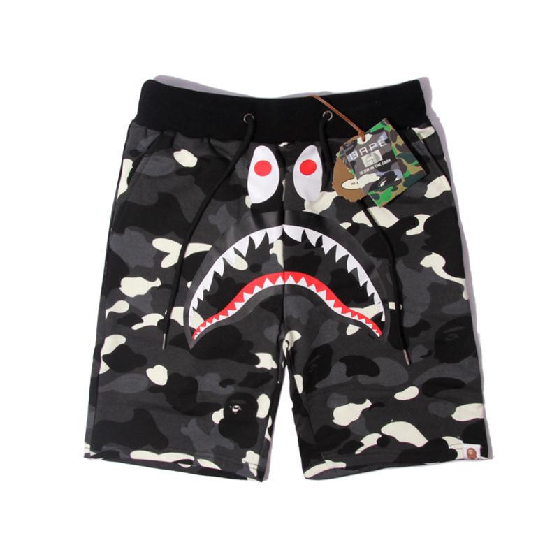 Pantaloncini Casual Bape Shark Camo da Uomo Estivi da Spiaggia Board Shorts a 5 Tasche Pantaloncini da Campo Streetwear