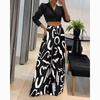 Autumn Women's Fashionable Printed Wide-leg Pants