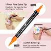 Arrtx Acrylic Paint 64 Acrylic Paint Pens for Rock Card DIY and Calligraphy Markers, Colors, Dual-Tip Painting, Wood, Ceramic, Fabric, Glass, Canvas,