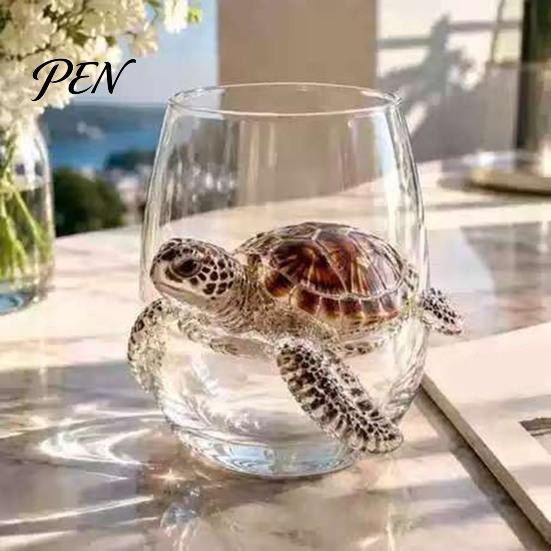 Decorative Coastal Style Water Cup Octopus Glass Tumbler, Ocean Whales Seahorses Crabs Jellyfish Cocktail for Home Nautical Theme Bar Accessories Bar,