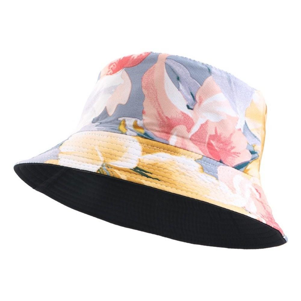 Reversible Brushed Printed Hat Printed Sun Cap Unisex Design Bucket Hat  Outdoor Travel