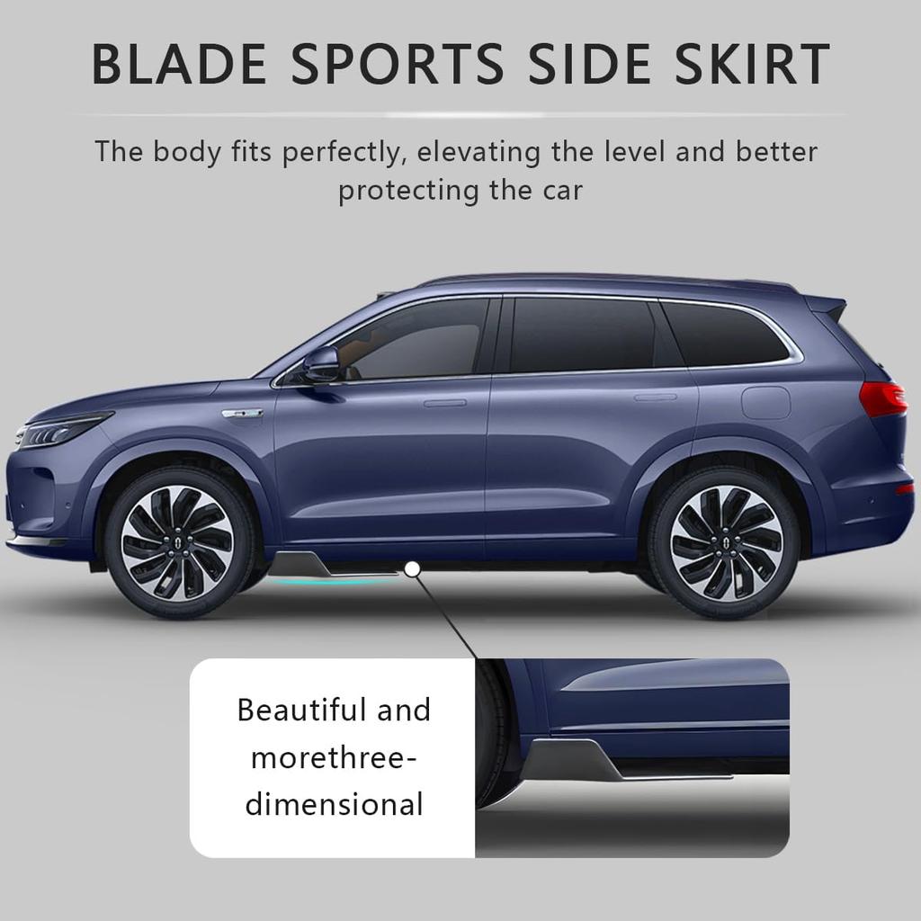 2PCS Universal Side Skirts, Rear Bumper Lip Side Skirt Protector Diffuser Body Spoilers Splitter Carbon Fiber Side Skirts Exterior Decoration Trim