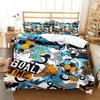 Graffiti Duvet Cover Set Cute Hip Hop Style Polyester Comforter Cover with Pillowcase Queen Full Size for Kid Teen Bedding Set